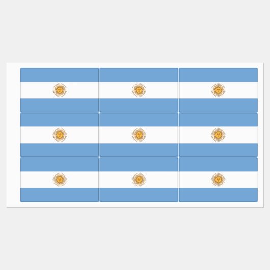 アルゼンチン国旗を持つ愛国的なラベル ラベル (シート)