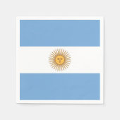 アルゼンチン国旗を持つ愛国的な紙のナプキン スタンダードカクテルナプキン (正面)