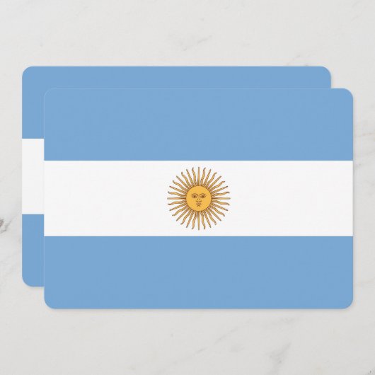 アルゼンチン国旗を持つ愛国的招待状 招待状 (正面/裏面)