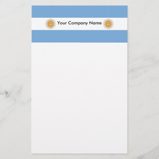 アルゼンチン国旗を持つ文房具 便箋 (正面)