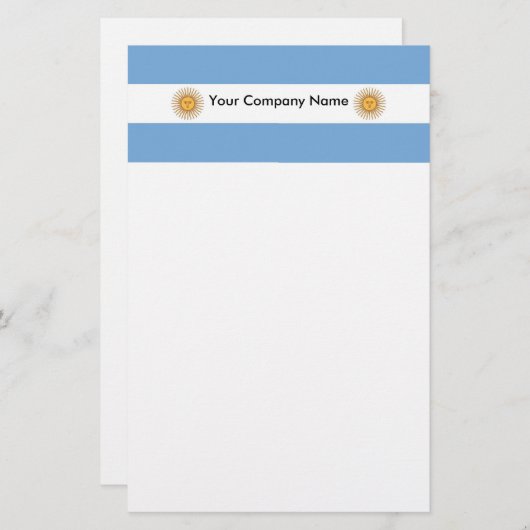 アルゼンチン国旗を持つ文房具 便箋 (正面/裏面)