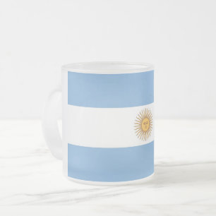 アルゼンチン国旗を持つ曇り小さなガラス製のマグカップ フロストグラスマグカップ