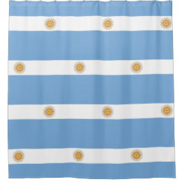 アルゼンチン国旗を掲げたシャワーカーテン シャワーカーテン