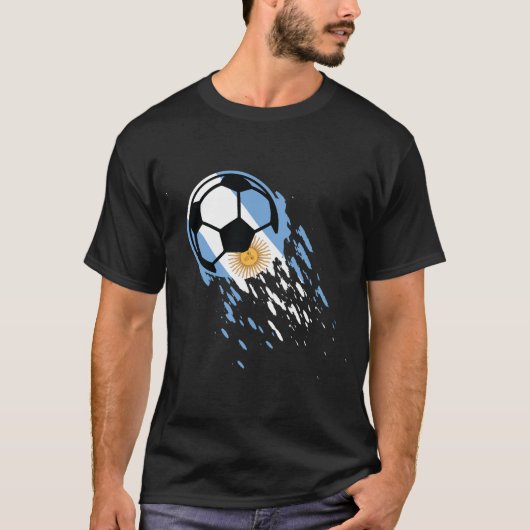 アルゼンチン国旗サッカーのファンジャージー Tシャツ (正面)