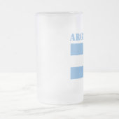 アルゼンチン国旗サッカーボール アルゼンチン 青 フロストグラスビールジョッキ (中央)