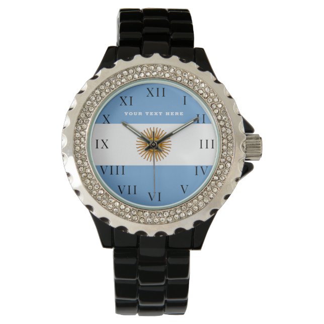 アルゼンチン国旗ブエノスアイレス=アルゼンチン 腕時計 (正面)