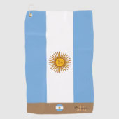 アルゼンチン国旗モノグラムの&アルゼンチンゴルフ/スポーツ ゴルフタオル (正面)