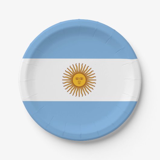アルゼンチン国旗紙プレート ペーパープレート (正面)
