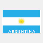 アルゼンチン国旗記号名文字 長方形シール (正面)