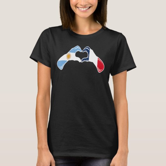 アルゼンチン国旗 – アルゼンチン・クロアチア語聞く Tシャツ (正面)