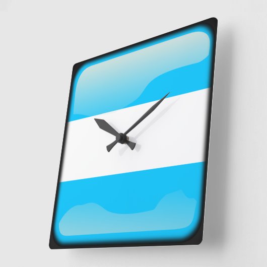 アルゼンチン国旗 スクエア壁時計 (傾斜)