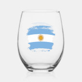 アルゼンチン国旗 ステムなしワイングラス (正面)