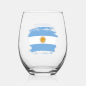 アルゼンチン国旗 ステムなしワイングラス (裏面)