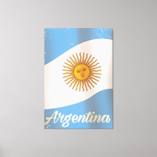 アルゼンチン国旗 バカンスポスター キャンバスプリント (正面)