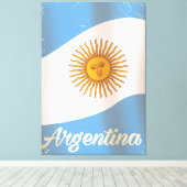 アルゼンチン国旗 バカンスポスター キャンバスプリント (インサイチュ (ウッドフロア))