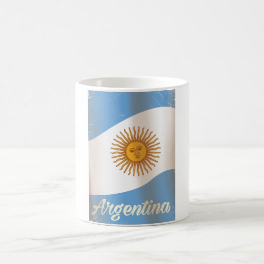 アルゼンチン国旗 バカンスポスター コーヒーマグカップ (中央)