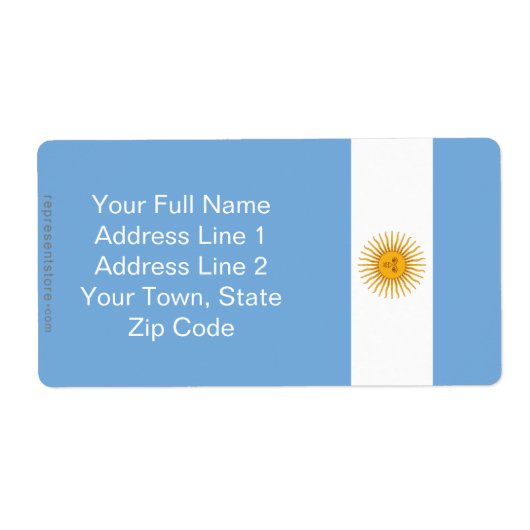 アルゼンチン国旗 ラベル (正面)
