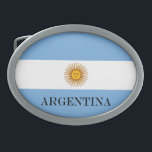 アルゼンチン国旗 卵形バックル<br><div class="desc">アルゼンチン国旗バンデラ・デ・アルゼンチン国旗バンデラ・デ・アルゼンチン青と白の色は、スペインに対するアルゼンチン革命の指導者マニュエル・ベルグラーノによって選ばれ、白い雲を明らかにするために青い空の分離を表していた。 5月25日にブエノスアイレスで解放デモが始まった時と言わ#argentinian #flag #argentina #banderadeargentina。</div>