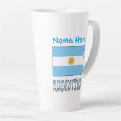 アルゼンチン国旗 名入れ 大きめ カフェラテマグ (右アングル)