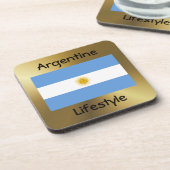 アルゼンチン国旗+文字コースター コースター (左側)