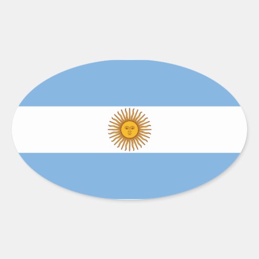 アルゼンチン国旗 楕円形シール (正面)