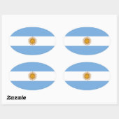 アルゼンチン国旗 楕円形シール (シート)