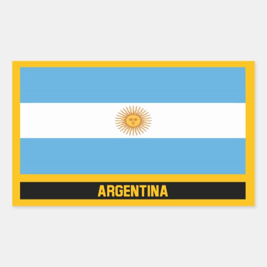 アルゼンチン国旗 長方形シール (正面)