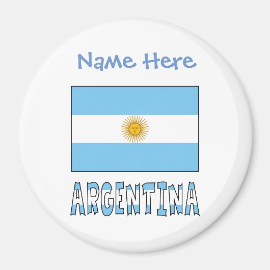 アルゼンチン国旗 青 カスタマイズ マグネット (正面)