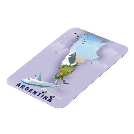 アルゼンチン地図と旅行のポスター マグネット (左側)