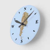 アルゼンチン地図の時計 ラウンド壁時計 (傾斜)