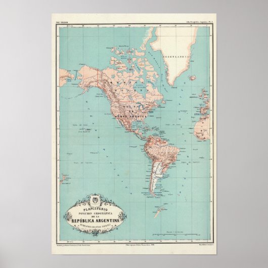 アルゼンチン地図3 ポスター (正面)