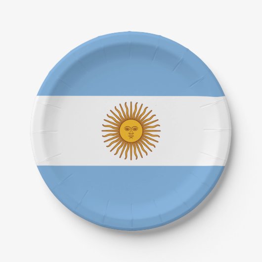 アルゼンチン愛国国旗 ペーパープレート (正面)