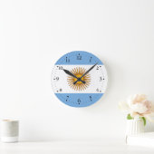 アルゼンチン愛国国旗 ラウンド壁時計 (ホーム)