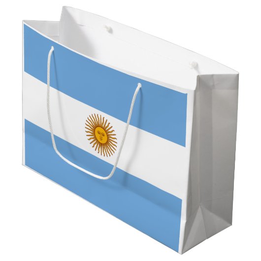 アルゼンチン愛国国旗 ラージペーパーバッグ (正面アングル)