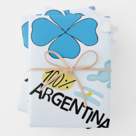 アルゼンチン文化ギフトラップ(フラグ、シンボル付き) ラッピングペーパーシート