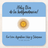 アルゼンチン独立日国旗 スクエアペーパーコースター (正面)