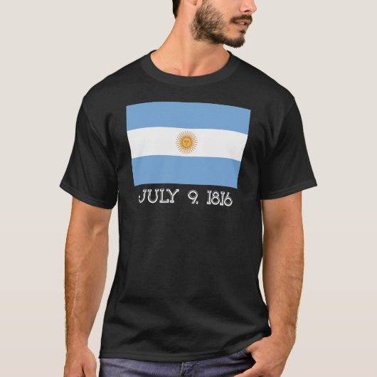 アルゼンチン独立記念日アルゼンチン国旗 Tシャツ (正面)