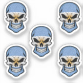 アルゼンチン笑顔スカル国旗 シール (正面)