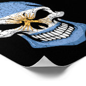 アルゼンチン笑顔スカル国旗 ポスター (角)