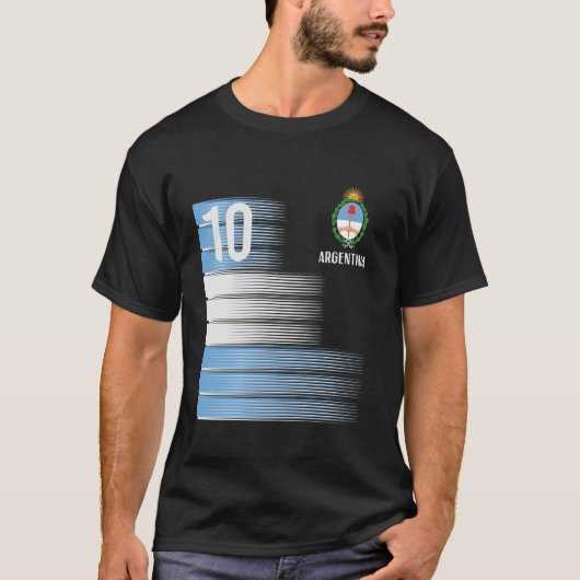 アルゼンチン第10章旗サッカー男女キッズボーイ Tシャツ (正面)