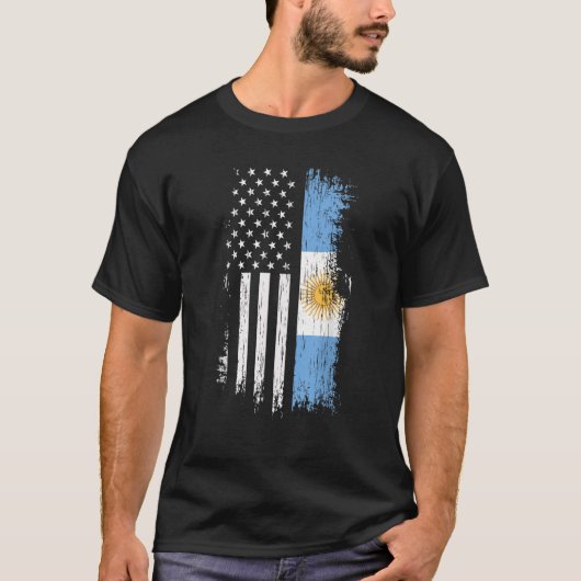 アルゼンチン米国旗アルゼンチンUSA Tシャツ (正面)