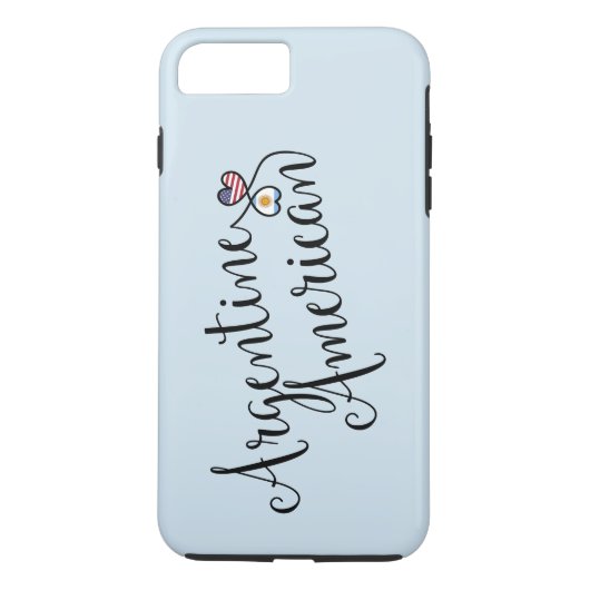 アルゼンチン系アメリカ人の絡み合ったハートの携帯電話ケース Case-Mate iPhoneケース (裏面)