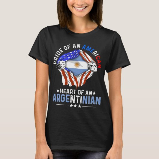アルゼンチン系アメリカ人アルゼンチン国旗 Tシャツ (正面)
