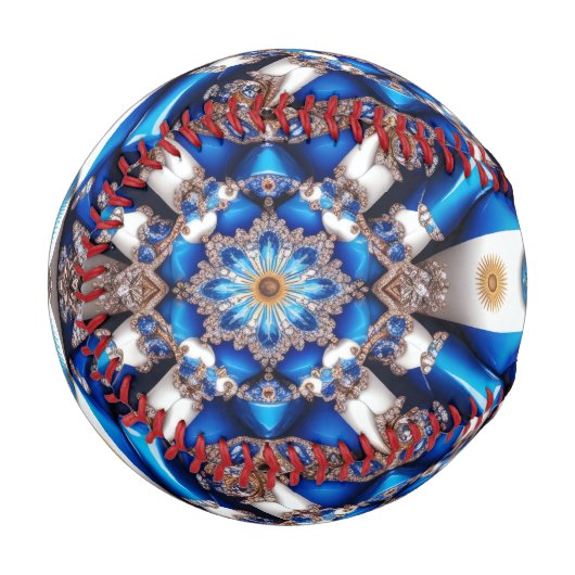 アルゼンチン色の愛国野球 野球ボール (正面左)