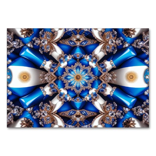 アルゼンチン色の特別なテーブルカード テーブルナンバー (正面)