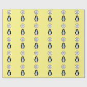 アルゼンチン語でペンギンパーソナライズされた語 ラッピングペーパー (フラット)