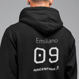 アルゼンチン選手のモノクロデザイン パーカ