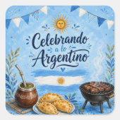 アルゼンチン風パーティーを祝おう スクエアシール (正面)