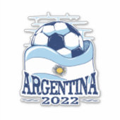 アルゼンチン2022アルゼンチン国旗のサッカー シール (正面)