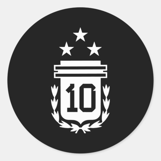 アルゼンチン3つ星アルゼンチン国旗3つ星10 ラウンドシール (正面)